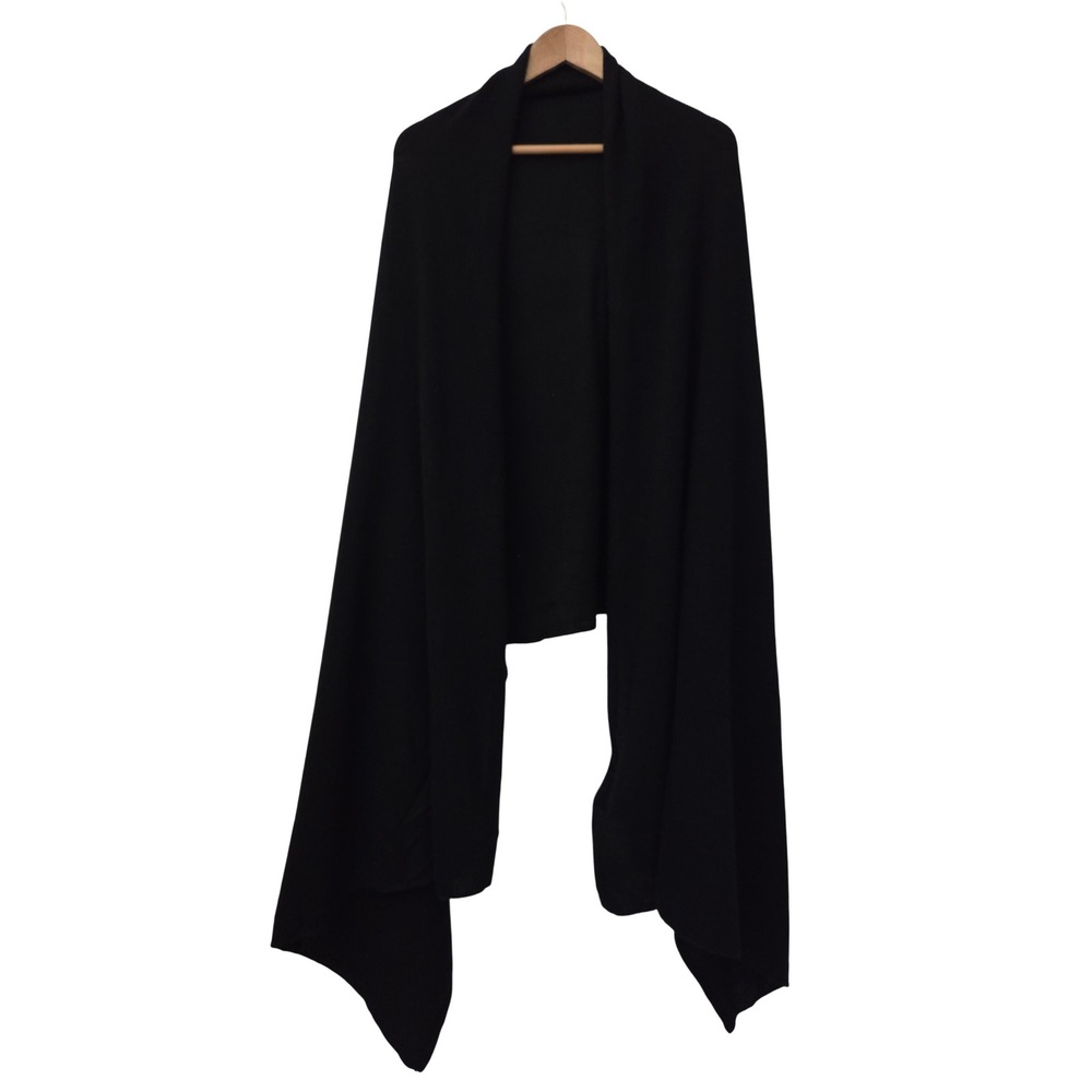 C by Bloomingdale's Wrap 100% Cashmere 92" x 36" Women O/S Black NWD $218 V9109